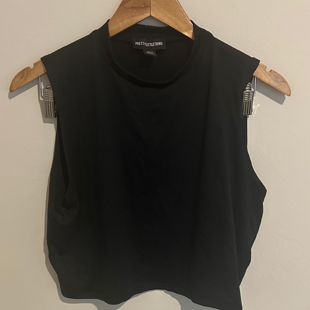 PrettyLittleThing Black Crop Tank Top